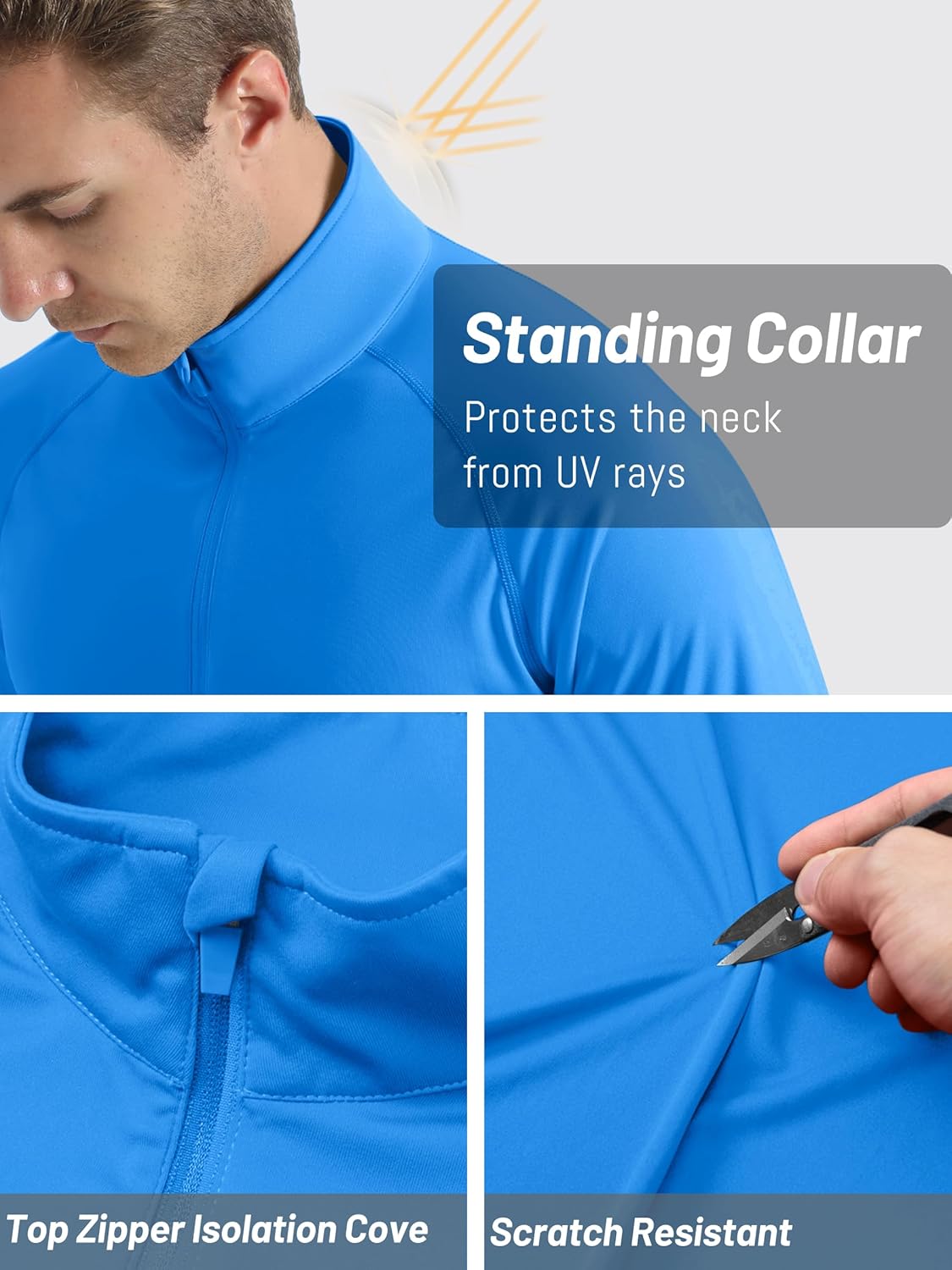TACVASEN Men's Athletic Long Sleeve Shirt - 1/4 Zip Pullover with UPF 50+ Sun Protection | Ideal for Outdoor Running