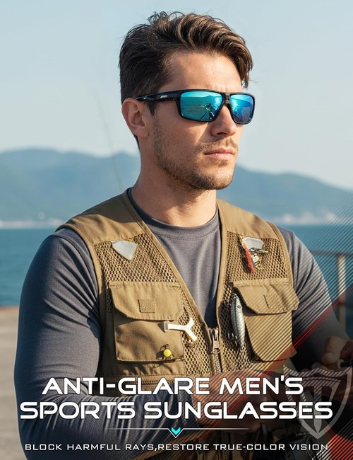 ATTCL Polarized Sunglasses - Lightweight TR90 Frame with UV Protection | Anti-Slip Wrap-Around for Sports