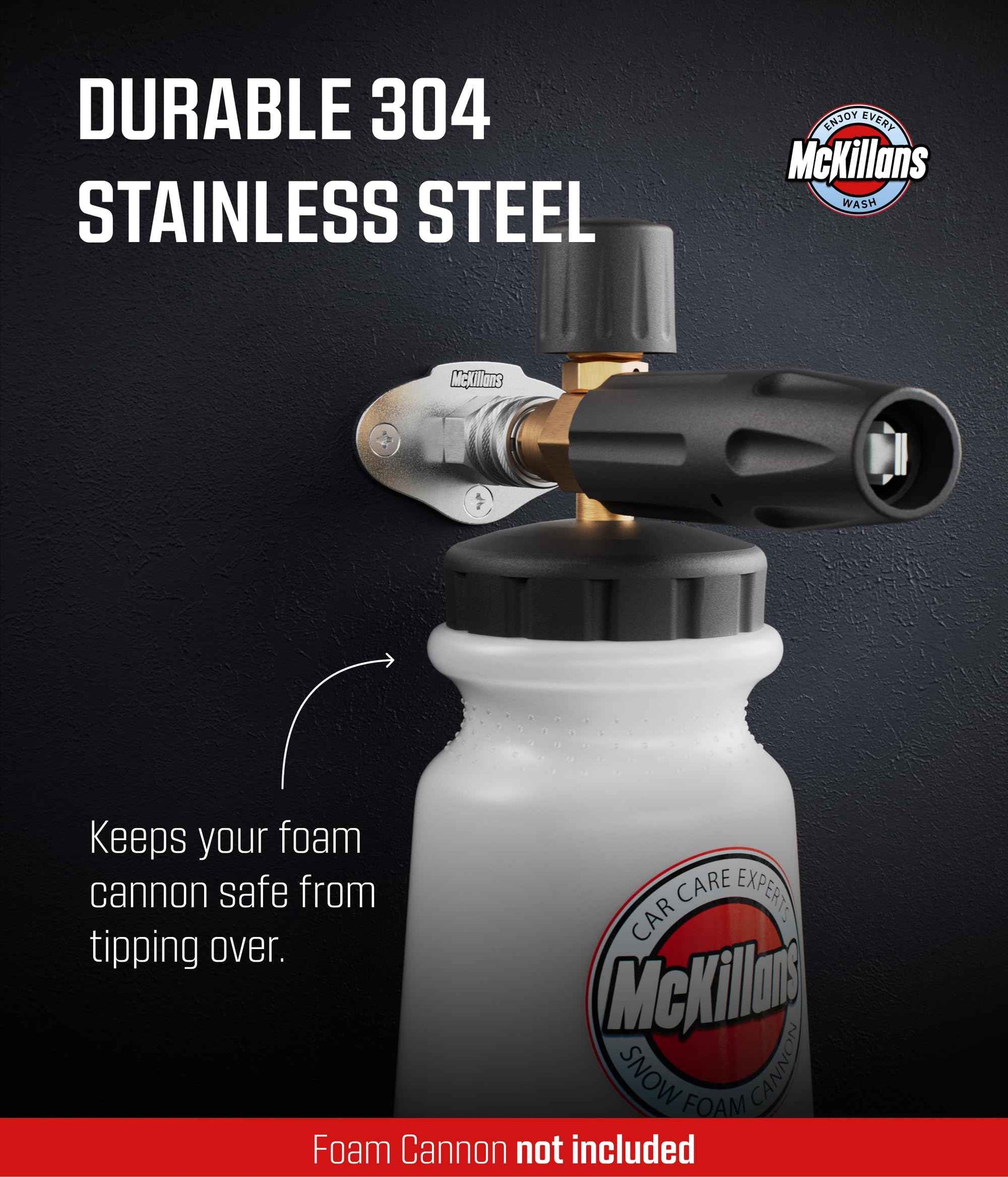McKillans Automatic Foam Cannon Mount - 304 Stainless Steel - Automatic Quick Connect