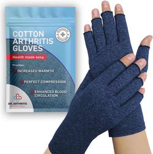 Doctor Developed Compression Gloves - Open-Finger Arthritis Relief for Men & Women | Comfortable Hand Support