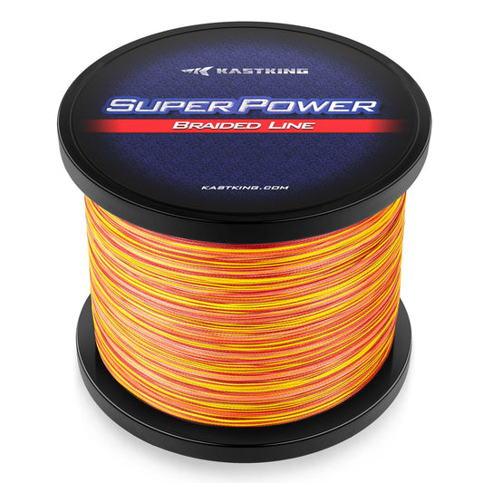 KastKing Superpower Braided Fishing Line,20LB,300+27 Yds,Orange Camo,4X