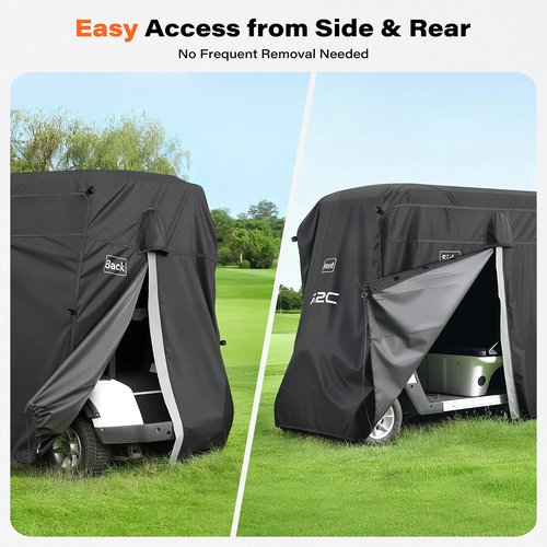 A2C Golf Cart Cover, 600D Heavy Duty Waterproof 4 Passenger Cart Cover,UV Resistant & Windproof Covers, Compatible with EZGO, Club Car, Yamaha