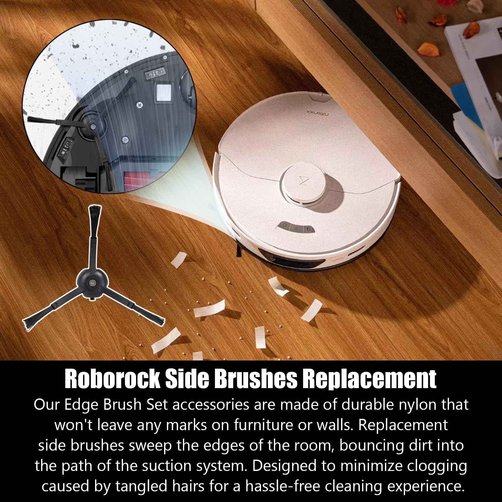 Pmosata S7 Replacement Parts for Roborock S7 MaxV Plus T7S Robot Vacuum - 2 Main Brushes, 4 Mop Cloths, 4 Filters, 4 Side Brushes, Red