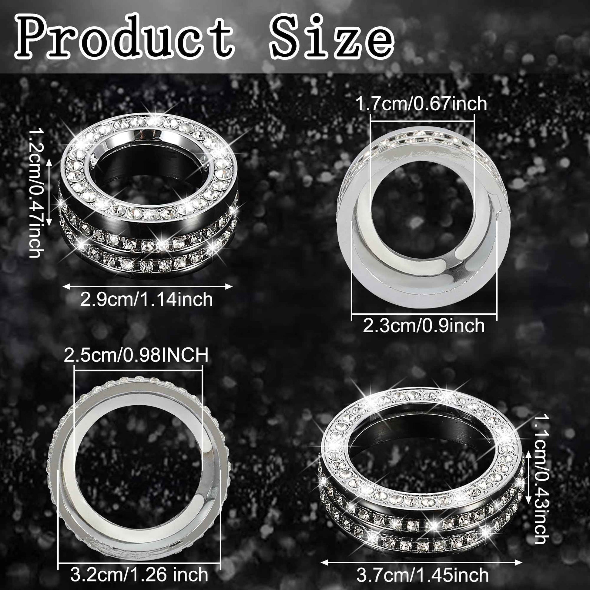 TOMALL Bling AC Air Conditioning Knob Button Cover Compatible with Chevy Equinox Malibu Volume Knob Trim Centre Console Air Conditioner Switch AC Climate Knob Cap Bling Interior Accessories for Car