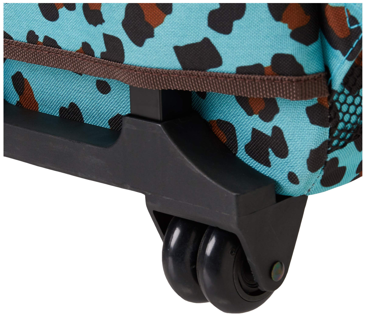 Rockland Double Handle 17" Rolling Backpack, Blue Leopard