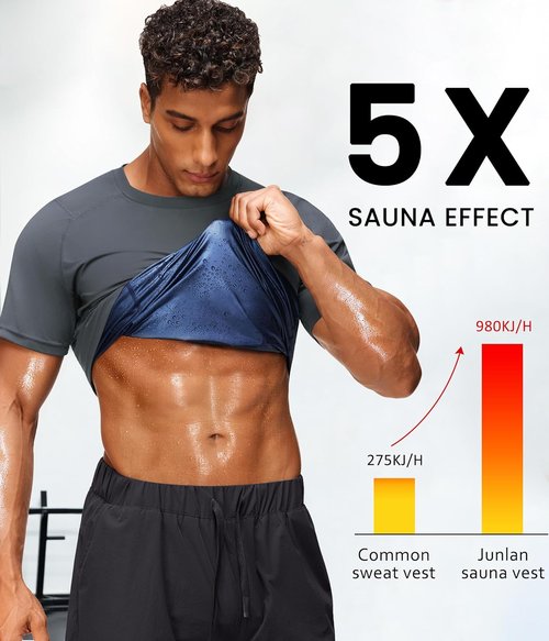 Junlan Sauna Shirt for Men - Waist Trainer Vest for Enhanced Workout Performance