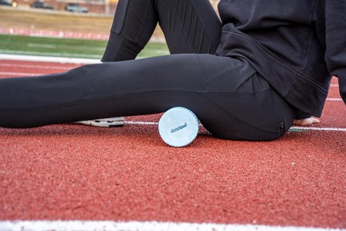 GolgiStim Medium Density Foam Massage Roller - Light Blue Trigger Point Tool for Deep Tissue Recovery | 11.8 Inch
