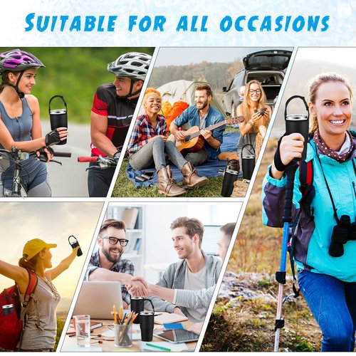 ZHANGBY 6 Set 30oz Tumbler Carrier Holder with Shoulder Strap, Reusable Tumbler Holder Pouch Neoprene Cup Sleeve Cover Holder with Strap Protective
