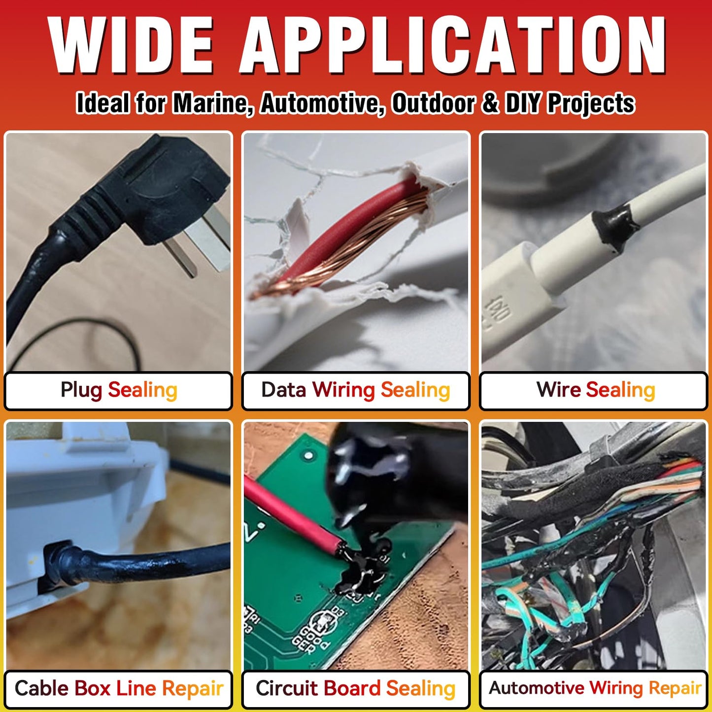 Liquid Electrical Tape, 125ml Waterproof Sealing Glue, Wire Insulation Rubber, Black Electrical Tape Glue Used for Wires & Cables, Plug, Circuit Board, Automotive, Marine