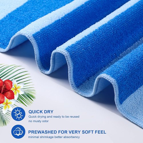 EBOOT Oversized Beach Towel Set - Extra Large Quick-Dry Microfiber Pool Towels | 36 x 72 Inch, Mixed Colors