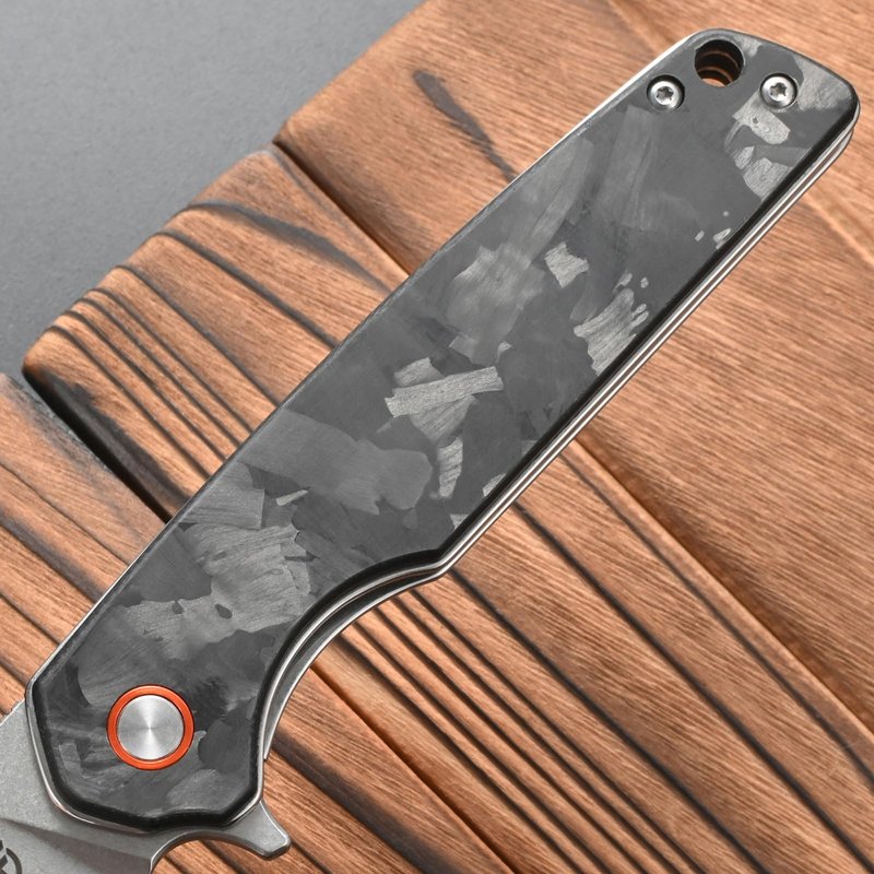 CCFFCC FF19 Folding Pocket Knife，D2 Steel Blade Carbon Fiber Handle EDC Tool Knife for Outdoor Camping Hunting Fishing Working(Black)