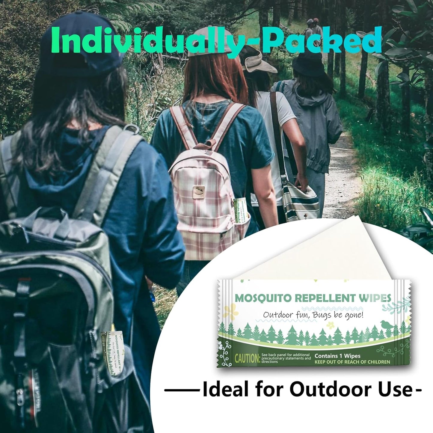 Natural Mosquito Repellent Wipes - DEET-Free Insect Protection | Easy to Use, Travel-Sized, 40 Packs