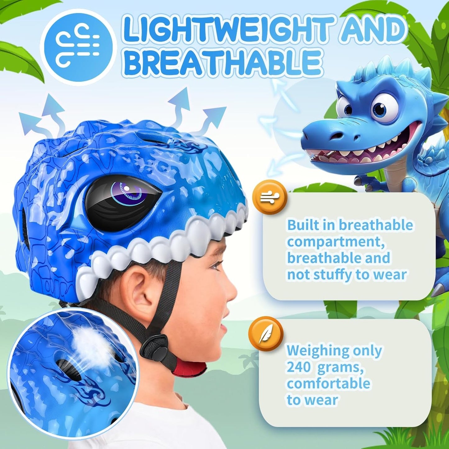 Skiennix Kids Bike Helmet - Adjustable 3D Design for Boys & Girls | Lightweight & Ventilated