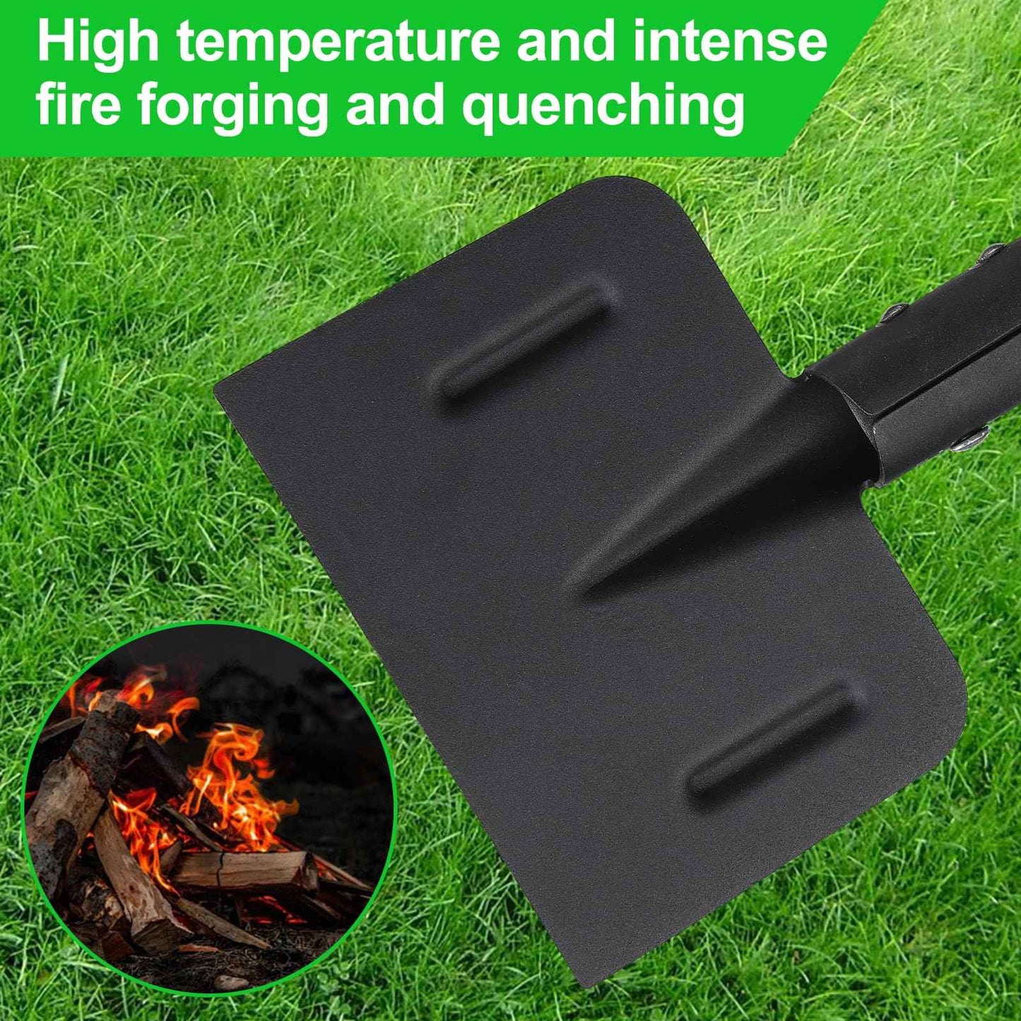 Multifunctional Garden Cleaning Shovel, Heavy Duty Steel Flat Shovel with 67" Adjustable Handle, Gardening Scraper Shovel, Outdoor Spade Tool for Weeding, Lawn Edging, Digging, Ice Removal