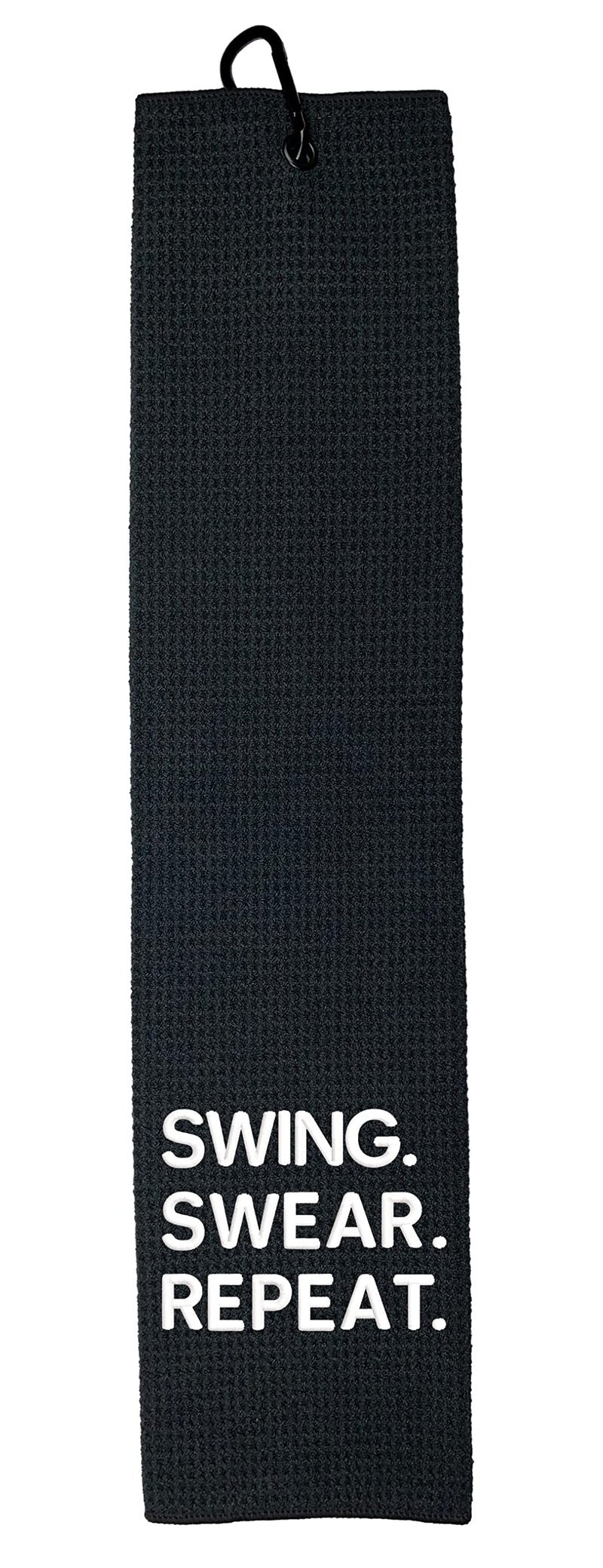 Wolf Golf Towels - Swing Swear Repeat Golf Towel - Embroidered Funny Golf Towel - Golf Gift for Men or Women - Golf Accessories for Women or Men