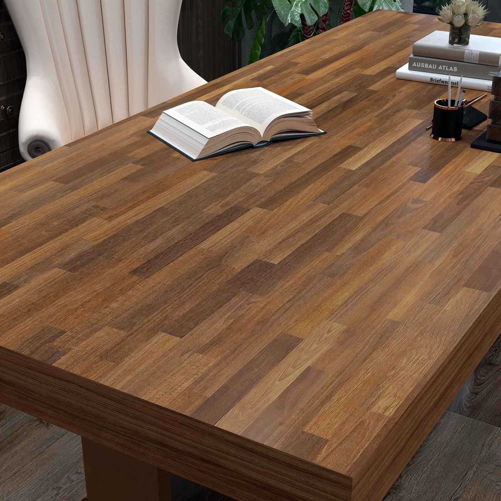 YENHOME 30"X393" Butcher Block Peel and Stick Countertops Wood Grain Contact Paper Peel and Stick for Furniture Countertops Cabinets Self Adhesive Wood Wallpaper for Dresser Kitchen Bedroom Wall