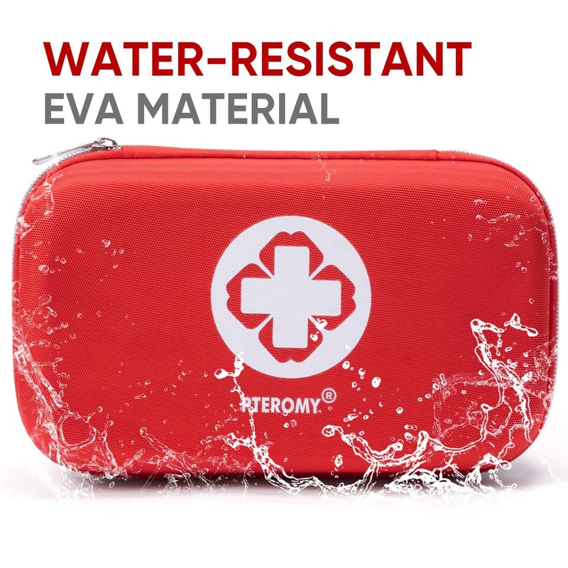 PTEROMY 300 Piece First Aid Kit, Portable Small Emergency Kits Compact 1st Aid Kit with Hard Storage Case for Car, Travel, Home, Camping, Outdoor, Hiking