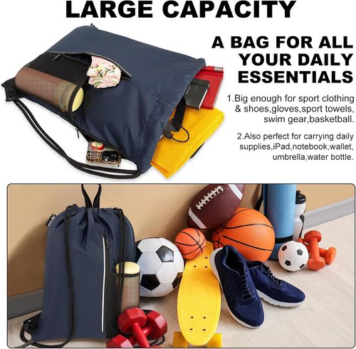 HOLYLUCK Drawstring Backpack - Versatile Gym Bag for Men & Women | Ideal for Beach & Sports