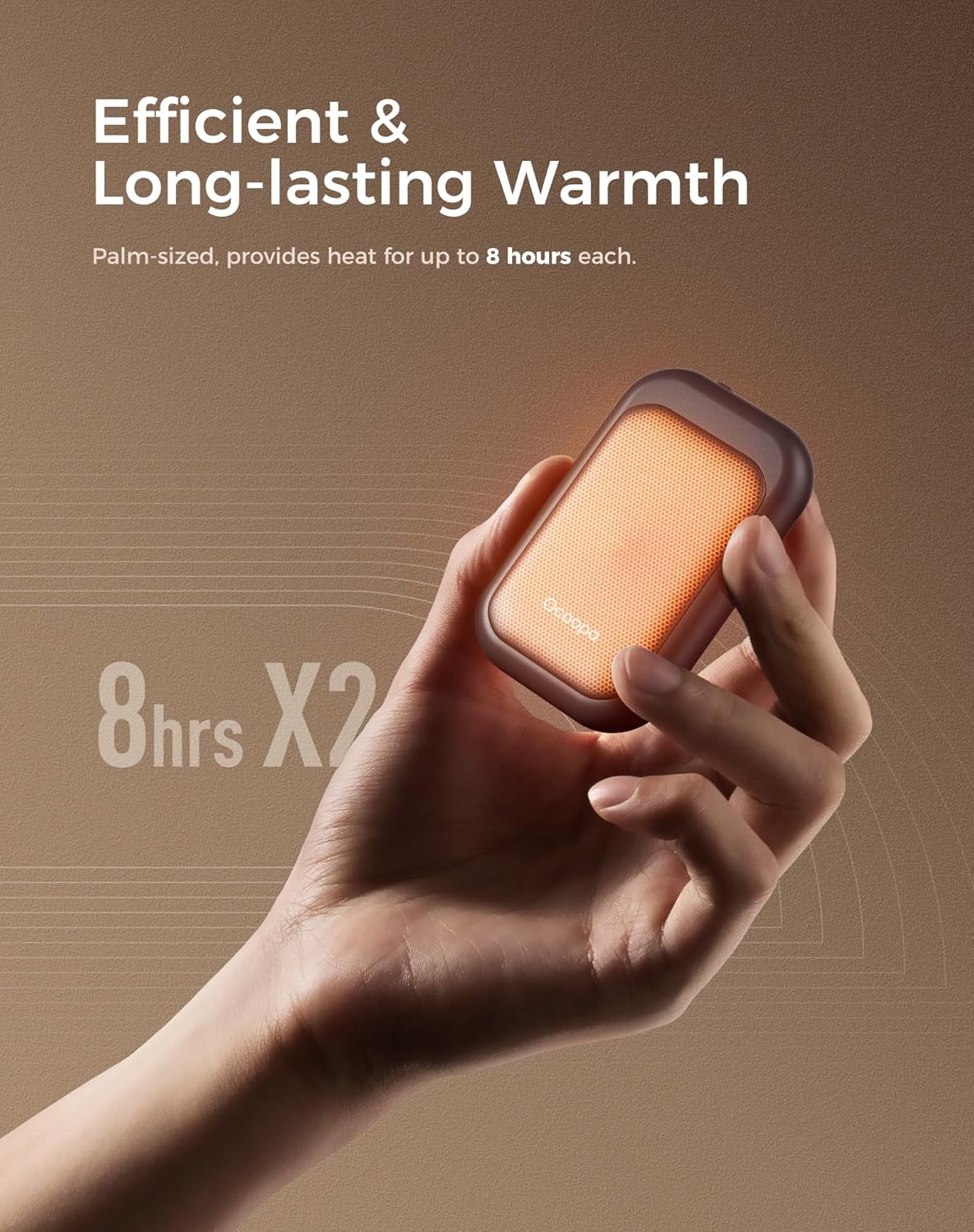 OCOOPA Magnetic Rechargeable Hand Warmers - 2 Pack Card-Style Electric Heaters | 8-Hour Battery Life, UL Certified