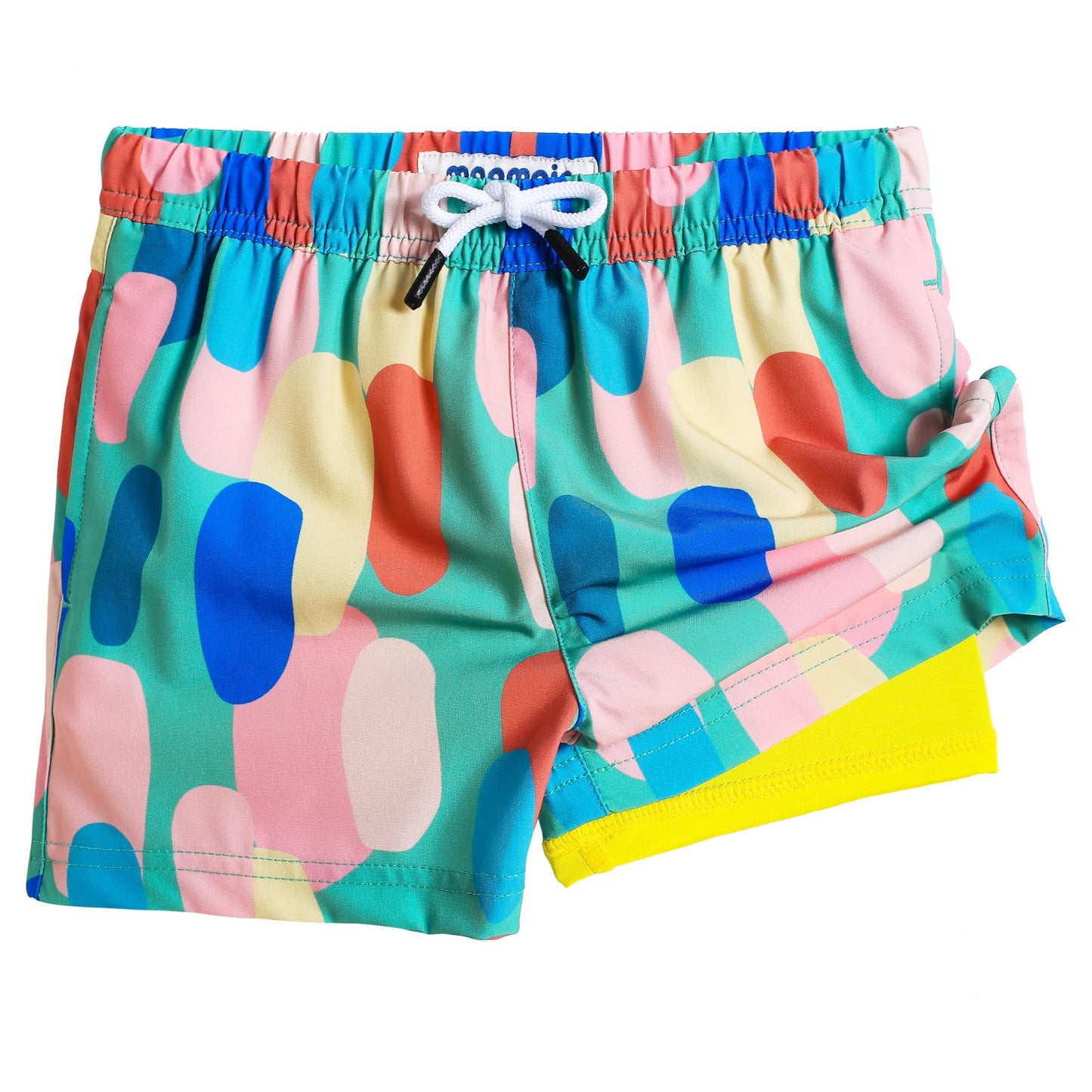 maamgic Boys Swim Trunks with Compression Liner Toddler Stretch Swim Shorts Quick Dry Swimming Trunks Boxer Brief 2 in 1 Beach Shorts Army Green 8