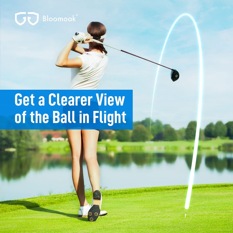 Bloomoak Sport Golf Sunglasses,Wrap Semi-Rimless/Vented Frame Prevent Fogging/Superior Visual Clarity to Find Ball