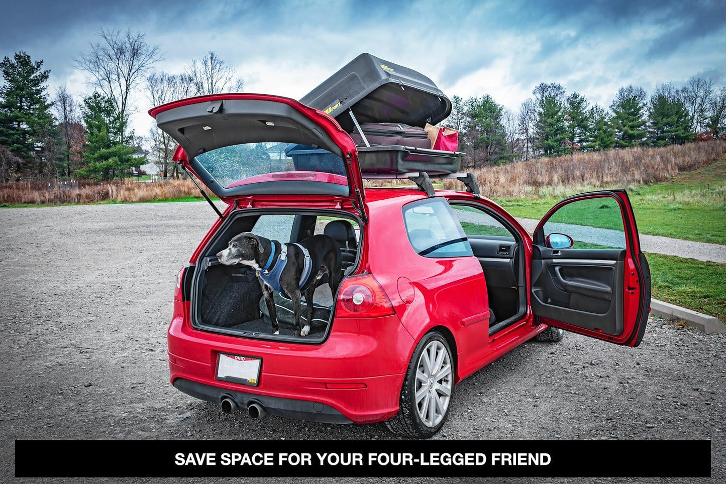 18 cu. ft. Rooftop Cargo Carrier, Weatherproof Lockable, 110 lb. Capacity