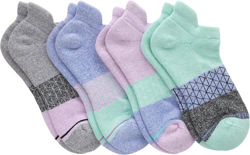Hanes Women's No Show Tab Socks - Cushioned Comfort | 4 Pairs for Active Lifestyle