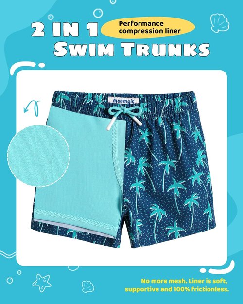 Maamgic Boys Swim Trunks - Compression Liner Toddler Stretch Swim Shorts | Comfortable Fit