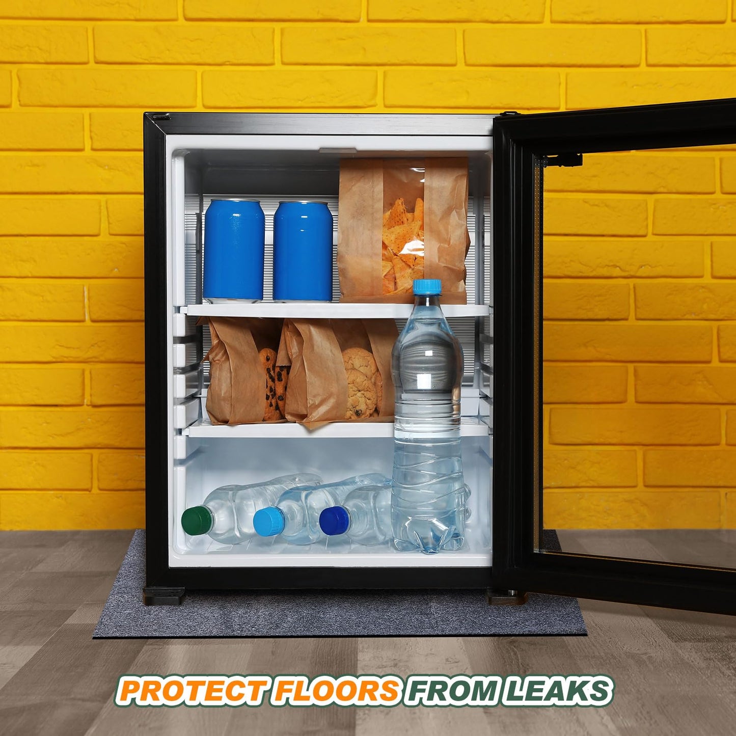 Tinideya Mini Refrigerator Floor Mat 24 x 24 Inch Under Fridge Mats Protector Floor Multifunctional Home Appliance Non Slip Waterproof Washable Carpet
