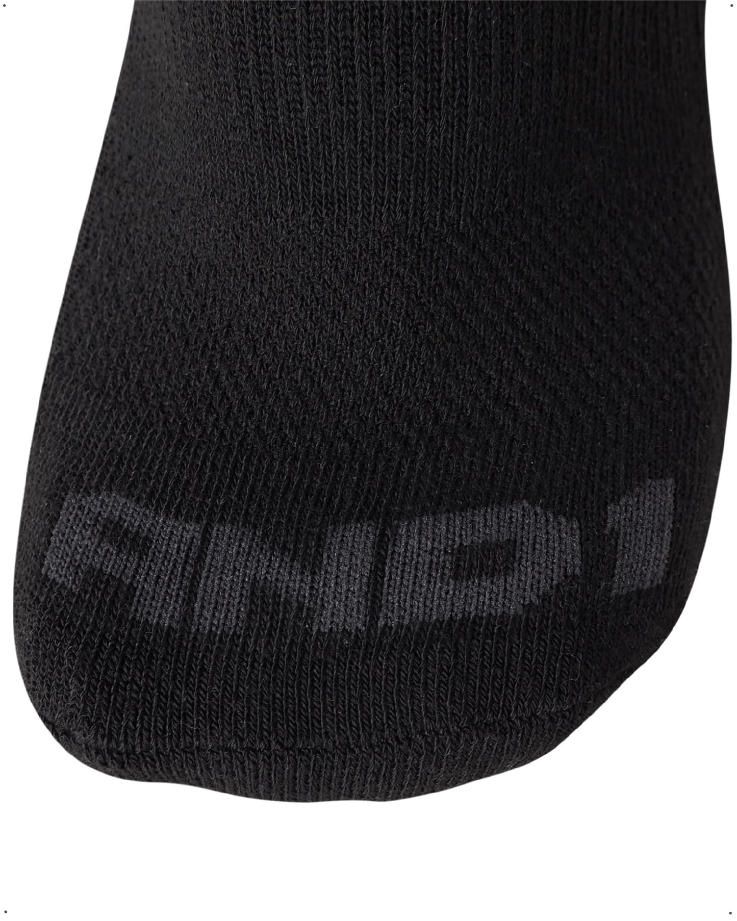 AND1 Men's Athletic Cushion Crew Socks (Size: 6-12.5), Black, 12PK