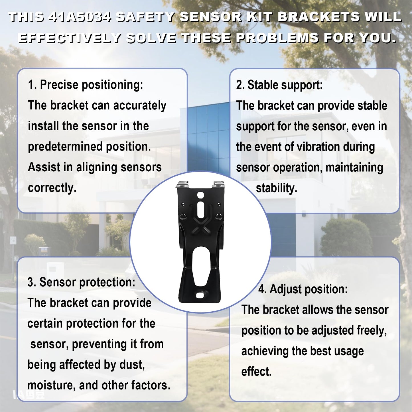 Garage Door Sensor Replacement Bracket Compatible with Chamberlain Liftmaster Garage Door Opener Sensors for 41A5034 Safety Sensor Kit Brackets Black 2Pcs