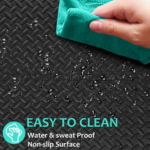 BEAUTYOVO Interlocking Foam Gym Mats - 24'' x 24'' EVA Puzzle Exercise Tiles for Protective Flooring