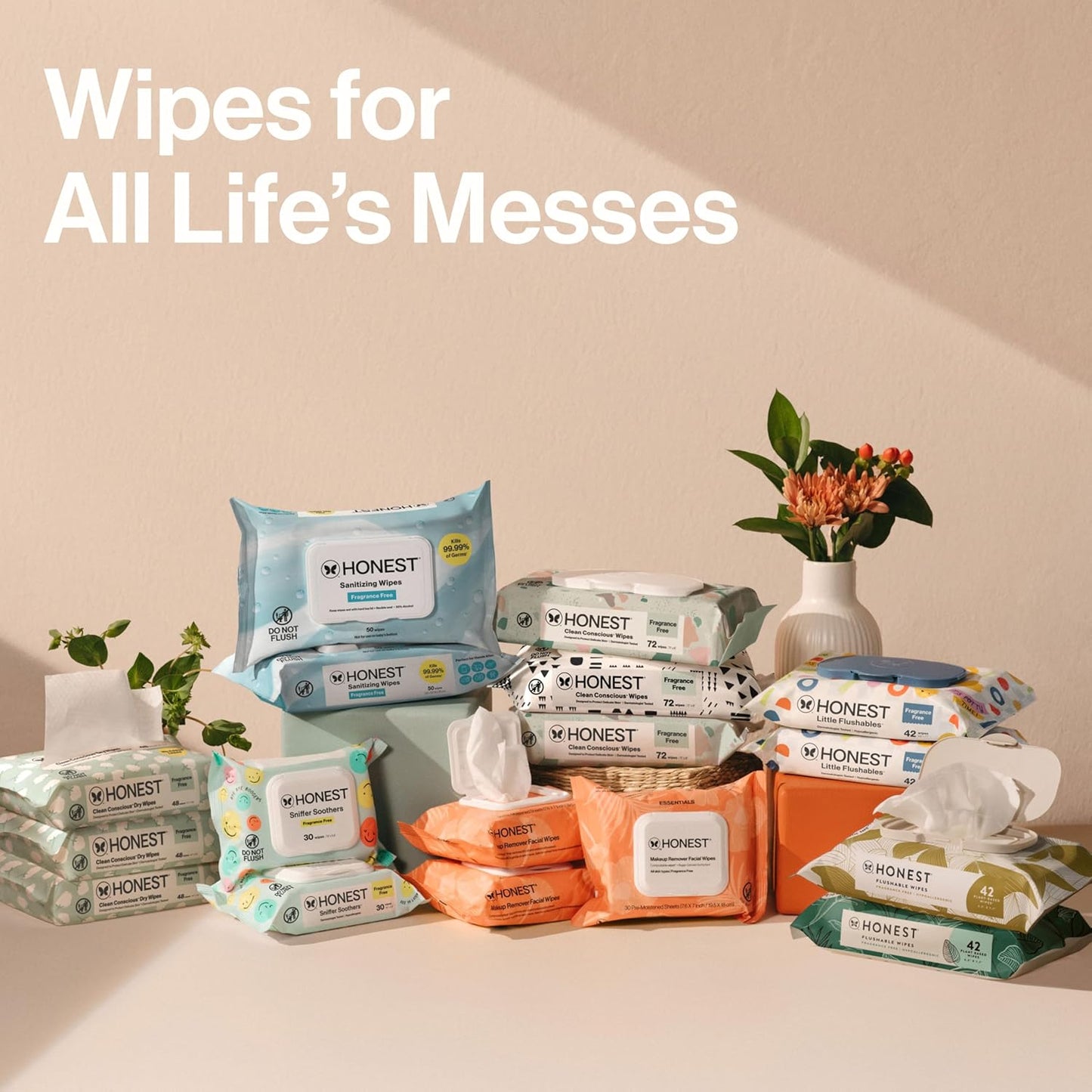 The Honest Company Baby Wipes - Hypoallergenic & Fragrance-Free for Sensitive Skin | 720 Count (10 Packs of 72)