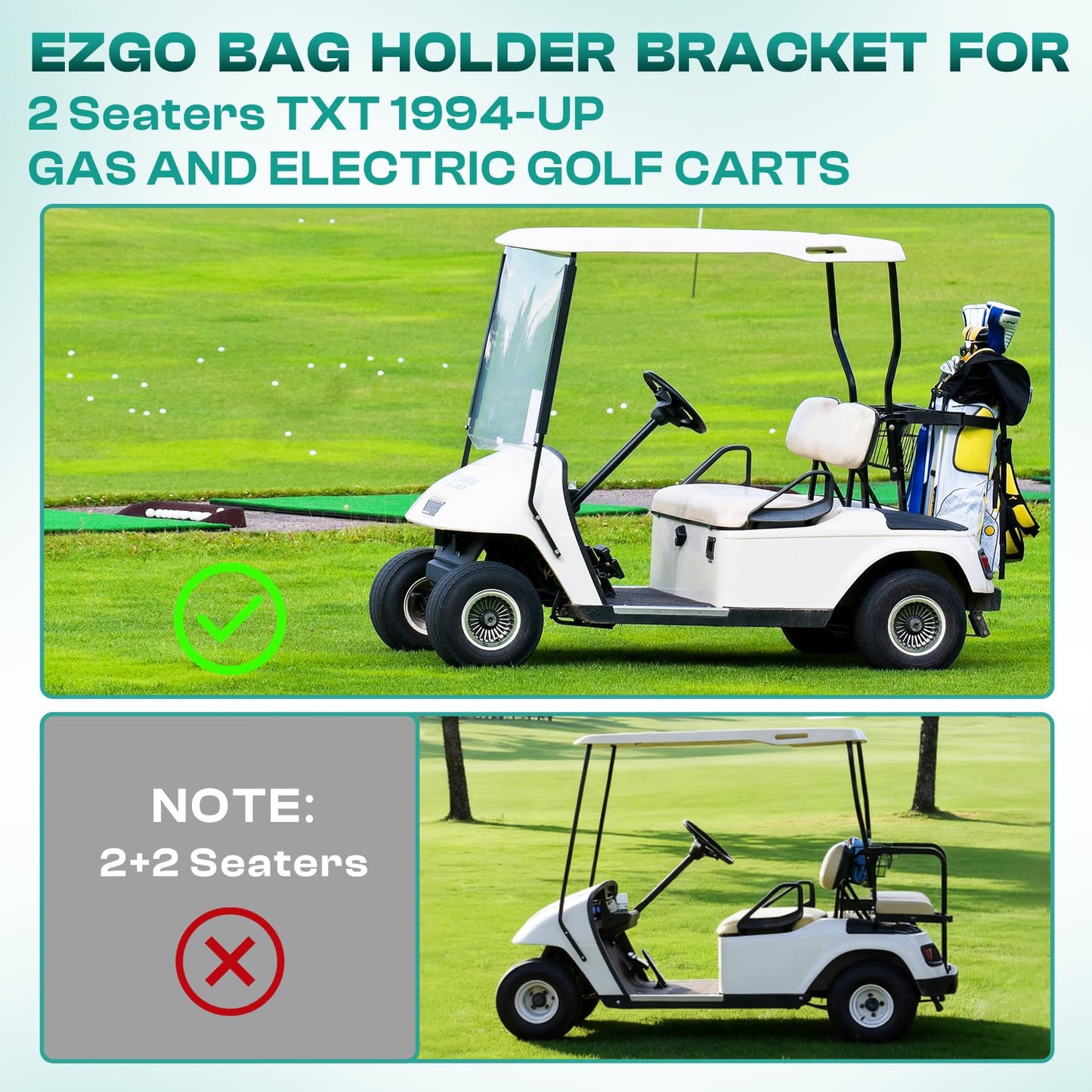 DRIVE UP Golf Cart Bag Holder Bracket for EZGO TXT 1994-Up Gas and Electric Golf Cart Bag Strap Rack Assembly OEM 71851-G01