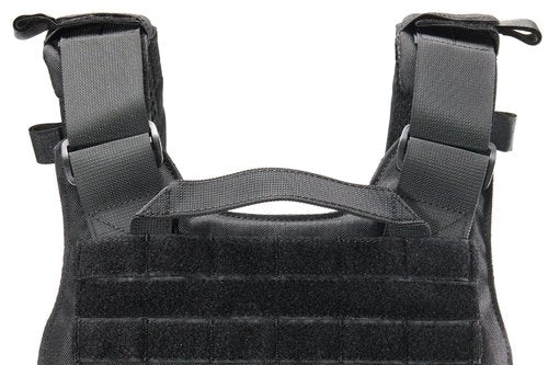 Lancer Tactical Quick Release Lightweight Airsoft Tactical Vest, 1000D Nylon MOLLE w Padded Adjustable Shoulder Straps(Large, Black)