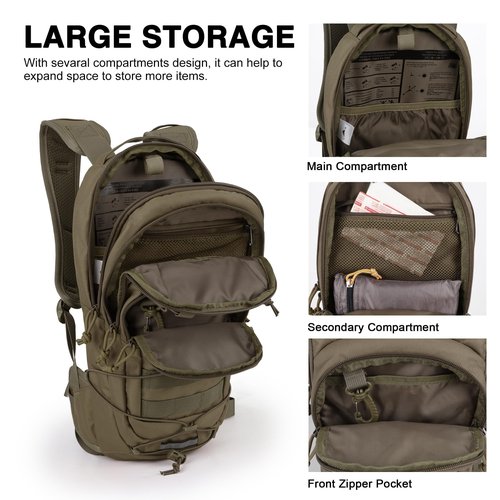 Mardingtop10L Small Tactical Molle Hydration Backpack,Cycling Backpack for Biking,Cycling and Running EDC Daypack