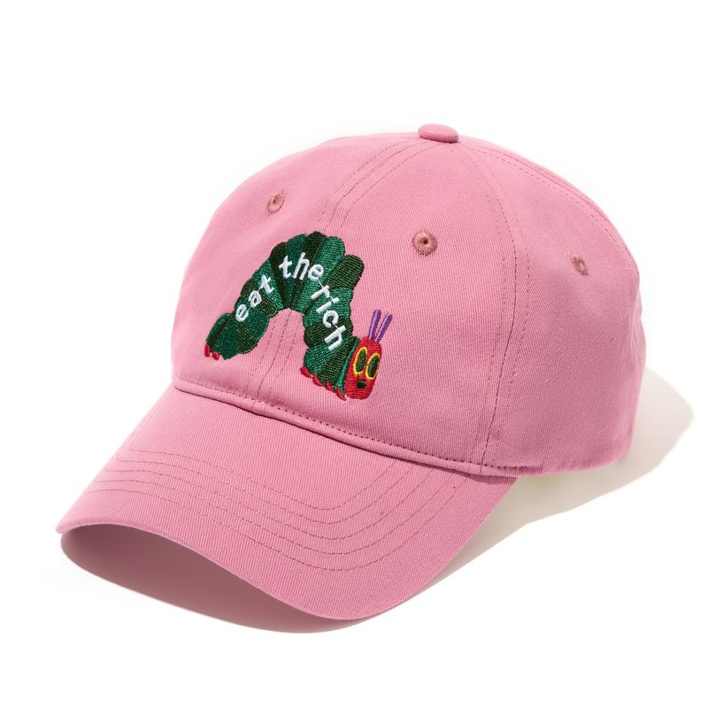 Eat The Rich Hungry Caterpillar Trendy Cute Hat Men & Women Baseball Cap Adjustable Cotton dad hat (Pink)