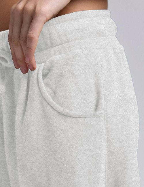 Hongsui Women's Baggy Sweatpants Fall Winter Barrel Leg Pants Casual Drawstring Palazzo Pants with Pockets (AshGrey-M)