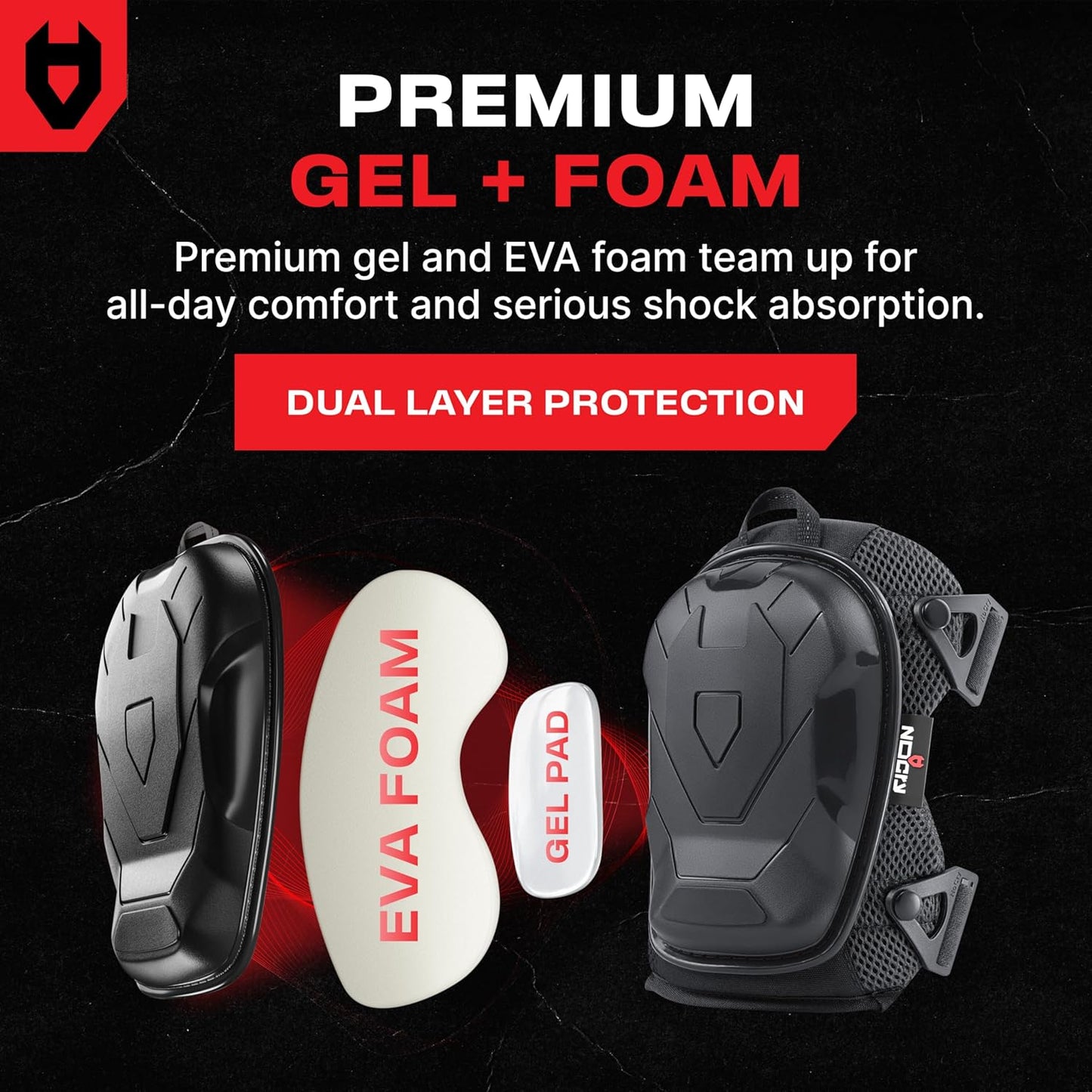 NoCry Professional Knee Pads - Heavy Duty Non-Slip Cap & Ankle Support | Thick Foam & Gel Cushioning