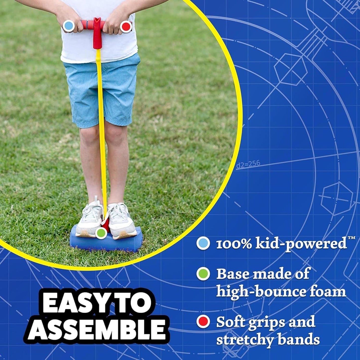 Stomp Hopper Pogo Stick - Fun Foam Jumper for Kids | Soft Grips & Stretchy Bands | Ideal STEM Toy for Ages 3-5