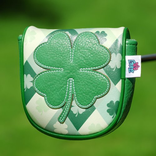 Big Crazy DF3 Putter Cover, Magnetic Closure, Golf Head Covers, Premium Leather and Waterproof, Mallet Putter Cover Fits for LAB DF3 Center Shaft, Golf Head Covers for Men and Women, Four-Leaf Clover
