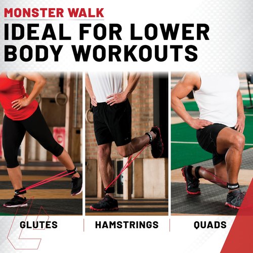 Lifeline Fitness Monster Walk Lower Body Resistance Bands with Ankle Cuffs - Durable Home Gym Equipment for Agility, Exercise, and Lower Body Strength – Multiple Resistance Levels Available 20 Pound