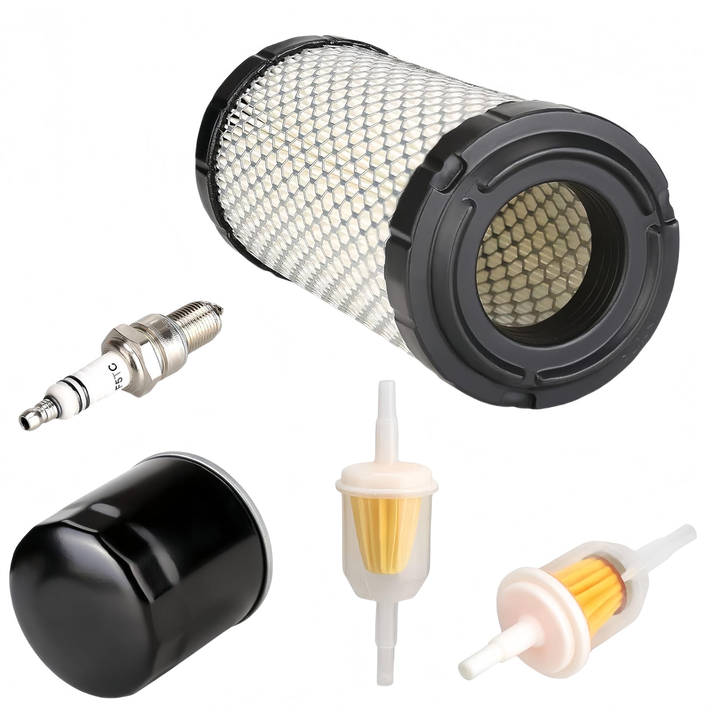 GENOUR EZGO RXV & TXT Tune Up Kit (2008-2025) – Replaces OEM 611879, Includes Air/Oil/Fuel Filters & Spark Plug, 4-Cycle Gas Golf Cart Maintenance for Kawasaki Engine