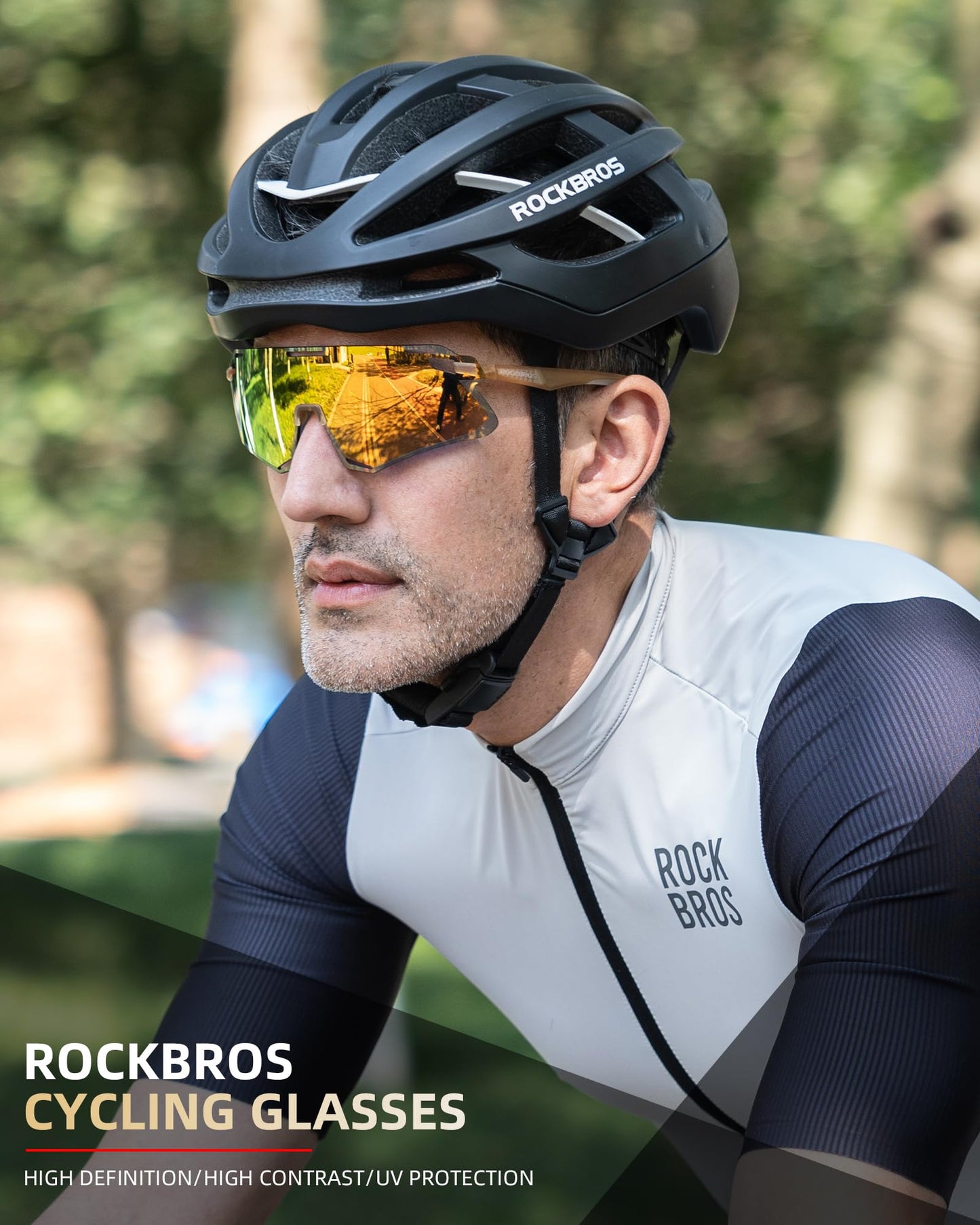 ROCKBROS Cycling Glasses For Men UV Protection Bike Glasses For Men Cycling Sunglasses Sports Glasses for Running, MTB