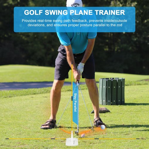 PIRXXIY Golf Alignment Stick Holder Set - Golf Swing Training Aid for Aiming, Putting, Full Swing Trainer, Golf Practice Accessories, Posture Corrector, Golf Swing Plane Trainer