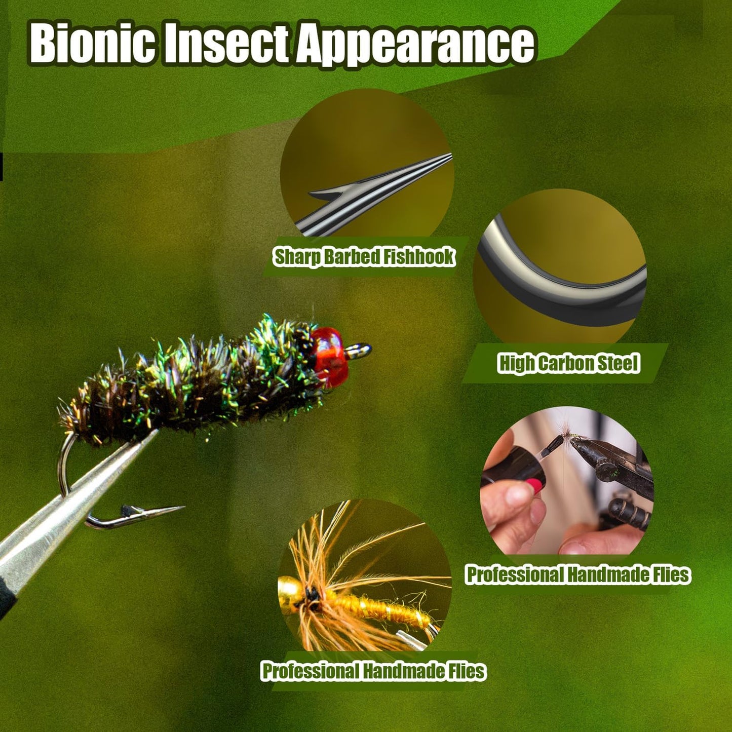 YDIUDL 3rd Gen Fly Fishing Flies Kit - 80 Hand-Tied Dry Flies for Trout, Bass & Salmon | Lifelike Freshwater Lures