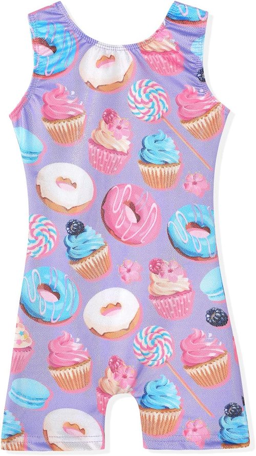 Leotards for Girls Gymnastics Toddler Dance Biketards Mermaid Unicorn Athletic Dance Wear Shiny Rainbow Blue Hotpink