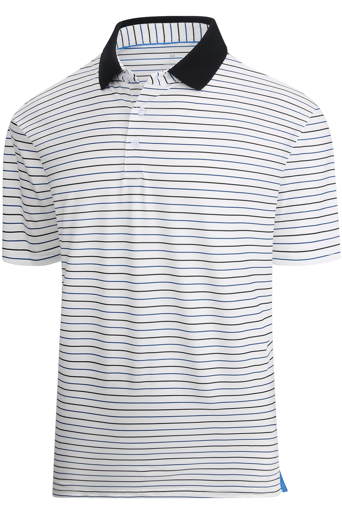 Esabel.C Golf Shirts for Men Striped Dry Fit Performance Active Polo Shirts Short Sleeve Moisture Wicking,11079White/Balck,XL