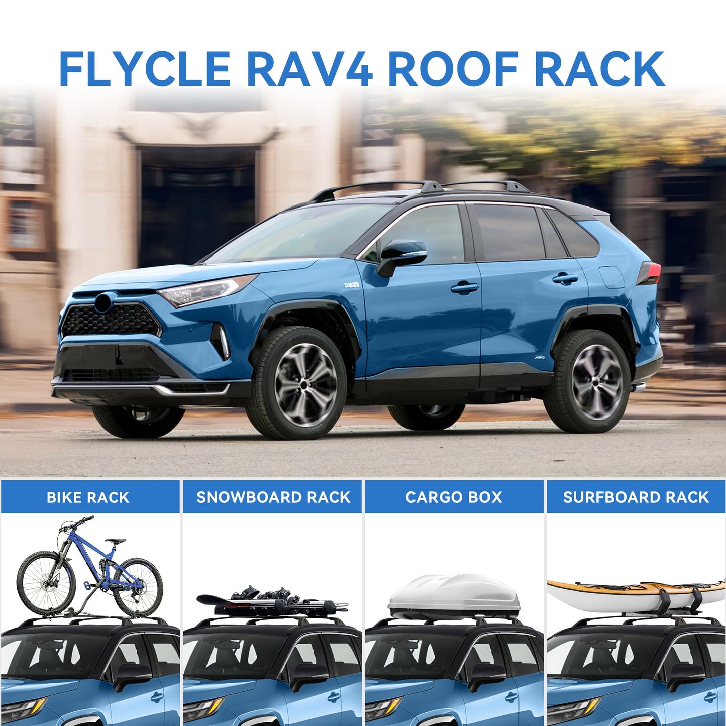Roof Rack Cross Bars for 2019-2025 RAV4 XLE XSE Premium Limited Hybrid LE with Side Rails, Lockable Aluminum Crossbars Cargo Rooftop Luggage Canoe Kayak Bicycle roof Bag