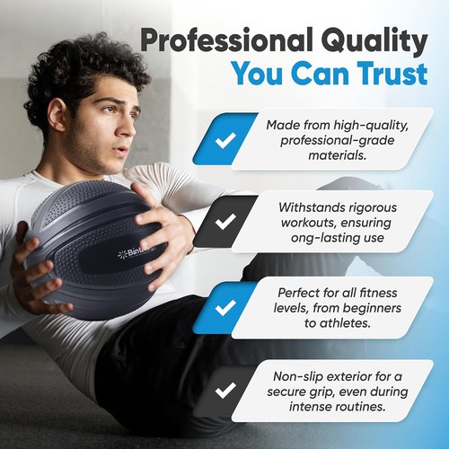 Bintiva Non-Bounce Slam Ball - Weighted Exercise Deadball for Fitness Routines | 10 lbs